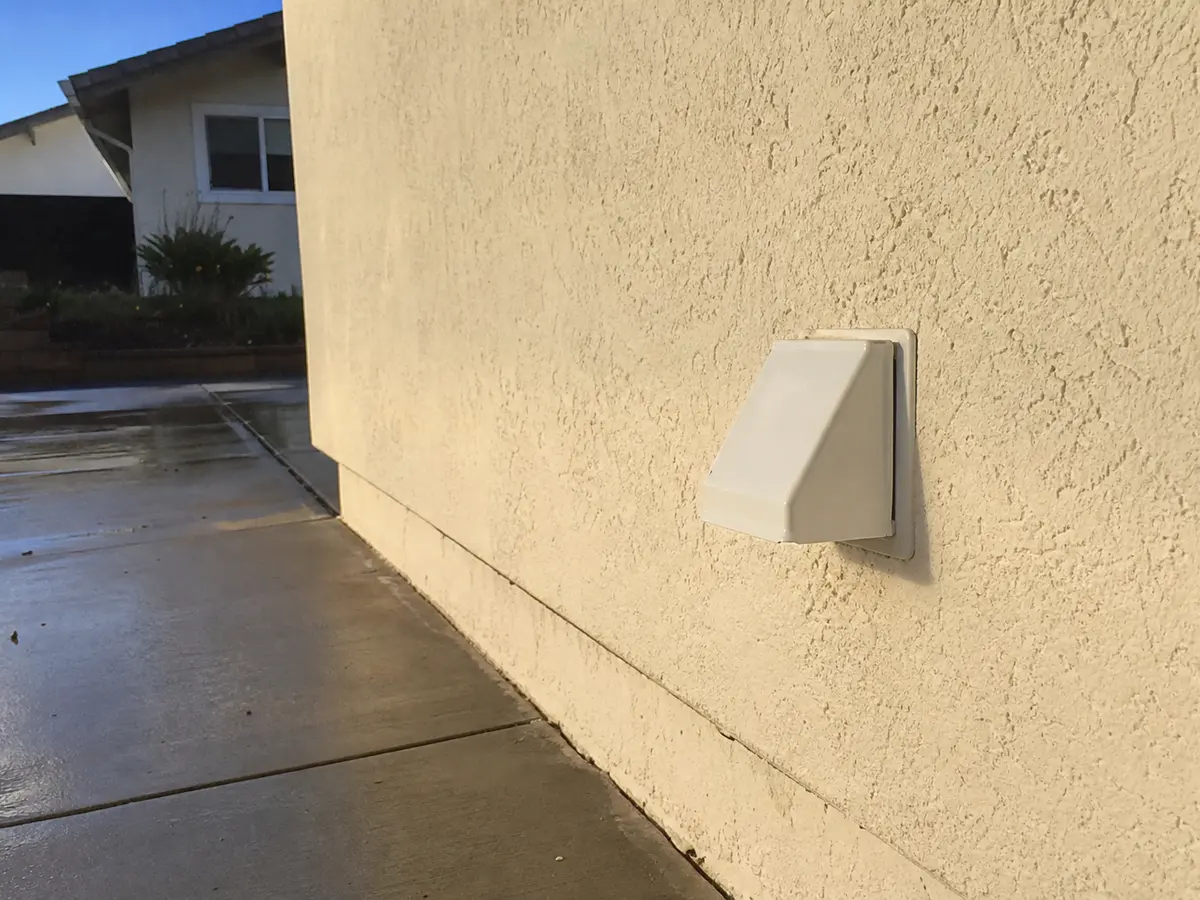 Clear dryer vent hood back in service — completed job in Carlsbad, CA